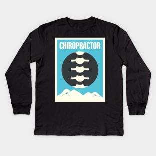 Vintage Chiropractor Chiropractic Spine Poster Kids Long Sleeve T-Shirt